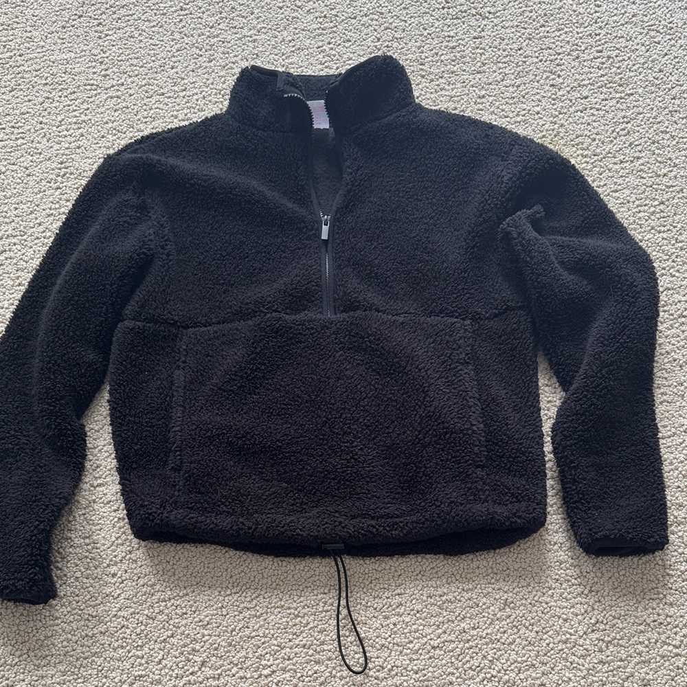Fuzzy Black Quarter-Zip